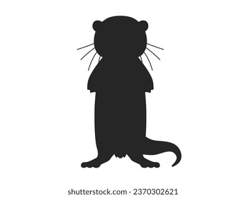 Illustration of animal otter silhouette.