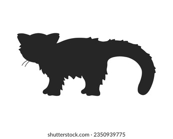 Illustration of animal red panda silhouette.
