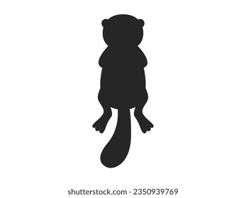 Illustration of animal sea otter silhouette.