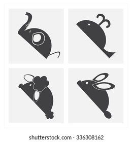 illustration of animal shape sets