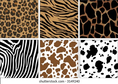 illustration of animal skin textures, background patterns