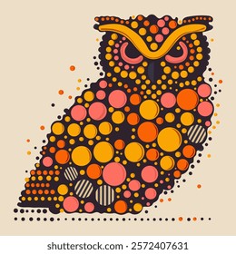 Illustration animals abstraction owl flat format