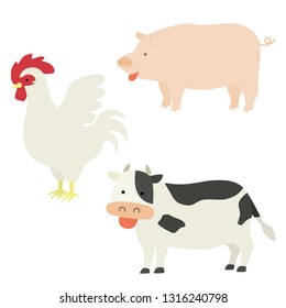 Illustration of animals becoming meat