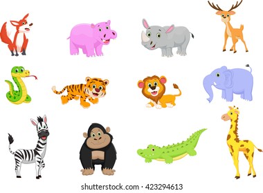 illustration of animals cartoon set