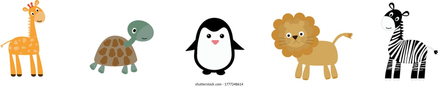 Illustration of Animals cartoon. Vector children s illustration for design