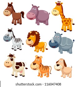 illustration of Animals cartoon.Vector