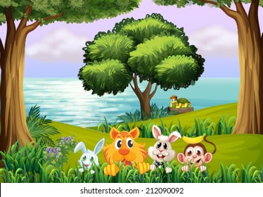 Illustration of the animals at the forest