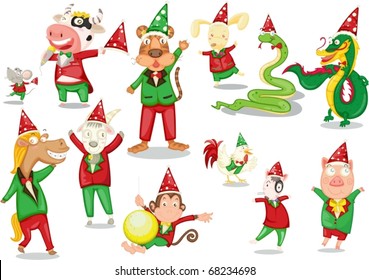 illustration of animals on a white background
