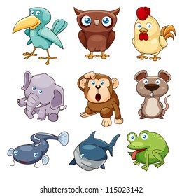 illustration of animals set.Vector