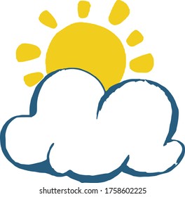 ilustración para bloques de animación con elementos del sol y nubes