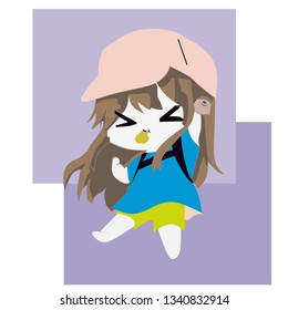 illustration of a anime cheerfull character