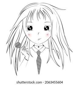 Illustration of anime girl with lollipop