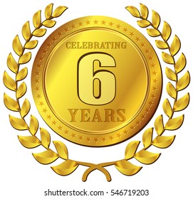 Illustration of anniversary celebration gold icon design