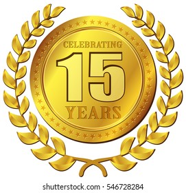 Illustration of anniversary celebration gold icon design