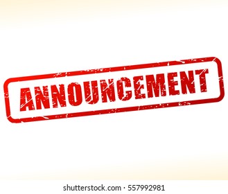 Illustration of announcement text stamp