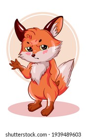 Illustration of an annoyed fox