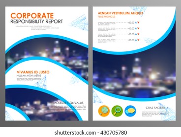 illustration of Annual report and presentation Leaflet Brochure Flyer and book cover layout template design