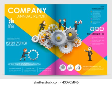 illustration of Annual report and presentation Leaflet Brochure Flyer and book cover layout template design