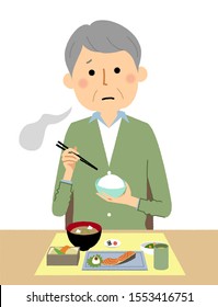 It is an illustration of an anorexic elderly man.