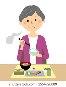 It is an illustration of an anorexic elderly woman.