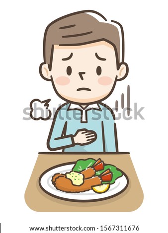 Illustration of an anorexic young man