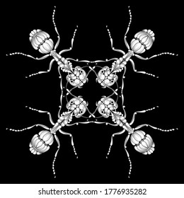 illustration of ant with decoration
