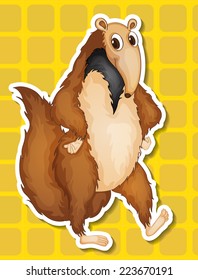 Illustration of an ant eater with background