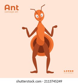 Illustration of an ant standing with a confused gesture