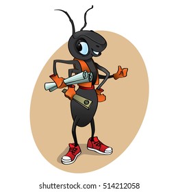 illustration of an ant with the tool