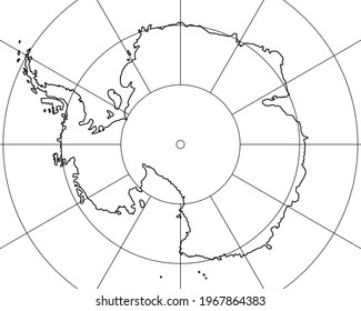 Illustration of Antarctica contour line map
