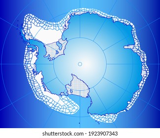 Illustration of Antarctica contour map