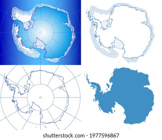 Illustration of Antarctica map set