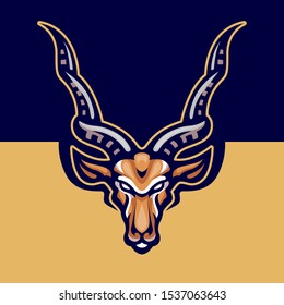 illustration of antelope head for sports and gaming logos