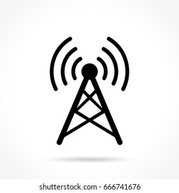 Illustration of antenna icon on white background