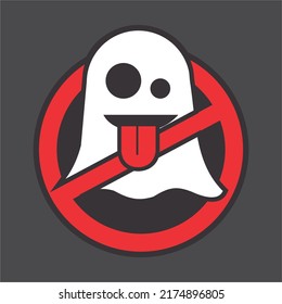 illustration of anti-disappearance or ghost no entry sign for funny stickers or logos