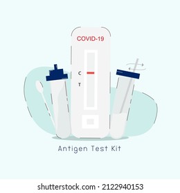 illustration Antigen test kits (ATK) for COVID-19. 