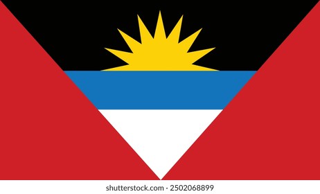 Illustration of Antigua and Barbuda national flag