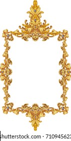 illustration of an antique golden frame isolated on white background 