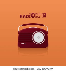 illustration of an antique radio to commemorate World Radio Day on February 13