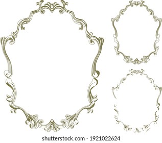 Illustration of antique vector frames, shadows and outlines.