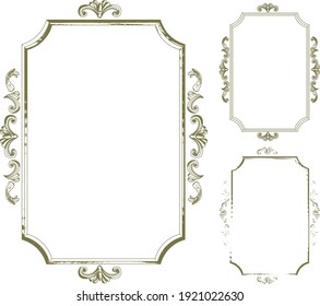 Illustration of antique vector frames, shadows and outlines.