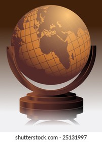 Illustration of antique world globe