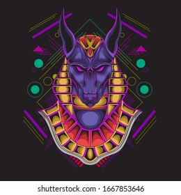 the illustration of anubis the god egypt