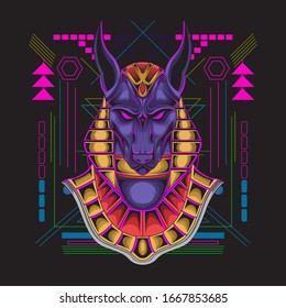 the illustration of anubis the god egypt