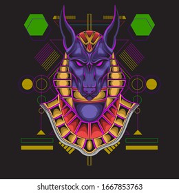 the illustration of anubis the god egypt