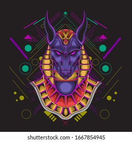 the illustration of anubis the god egypt