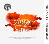illustration Of Anzac Day With Poppy Flower Background.