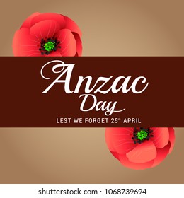 Illustration Of Anzac Day Poster Or Banner Background.