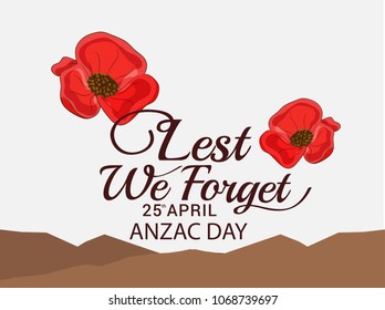 Illustration Of Anzac Day Poster Or Banner Background.