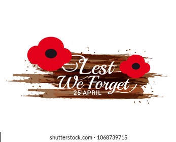 Illustration Of Anzac Day Poster Or Banner Background.
